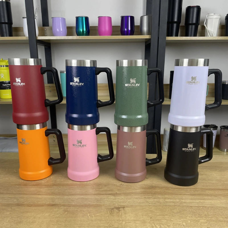 Copo Térmico De Cerveja Com Tampa Stanley Branco 710ml (24oZ)